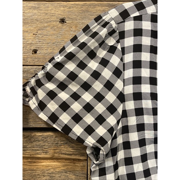 NWT Abercrombie & Fitch Dress Women's Size S Black/White Checkered Fit & Flare‎ - Picture 9 of 12